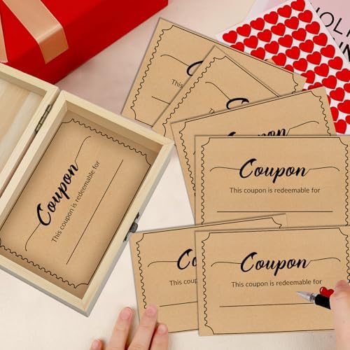 51pcs Coupons Card Box for Couples Personalized Customized Gifts, Birthday Gifts for Her Him Anniversary for Men Women Wife Husband Boyfriend Girlfriend