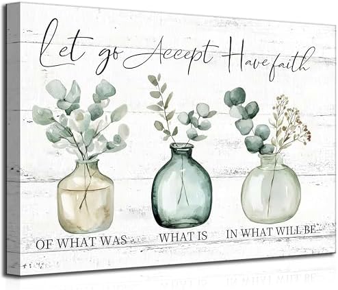 Botanical Inspirational Canvas Wall Art Sage Green Eucalyptus Leaf Motivational Quotes Paintings Picture Wall Decor Posters Prints Artwork for Office Bathroom Home Decoration
