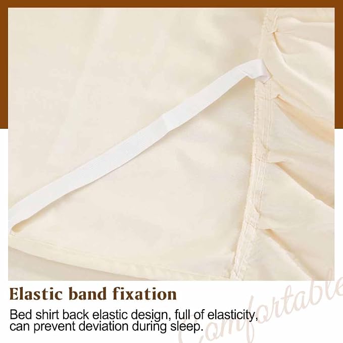 Lace Bed Sheet for Queen/King Bed - 17in. Drop, Easy Fit Ruffle Bedskirt Wrap Around Bed Skirt, Anti Wrinkle & Fade Resistant