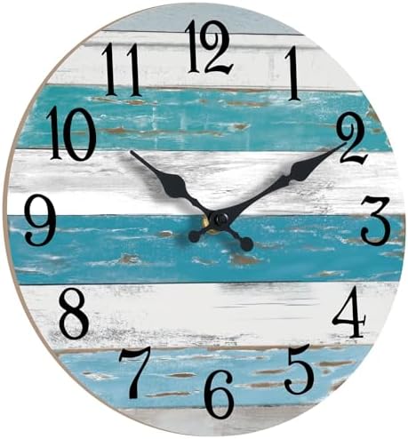 KECYET 10 Inch Wall Clock Battery Operated Silent Non Ticking Beach