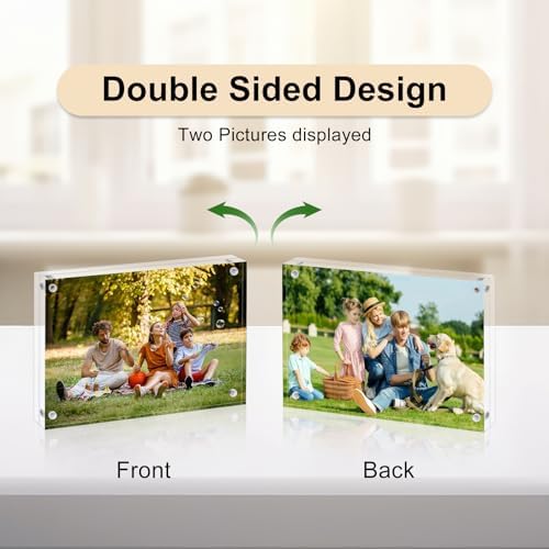 AMEITECH 4x6 Acrylic Picture Frame 5 Pack, Frameless Clear Photo Frames