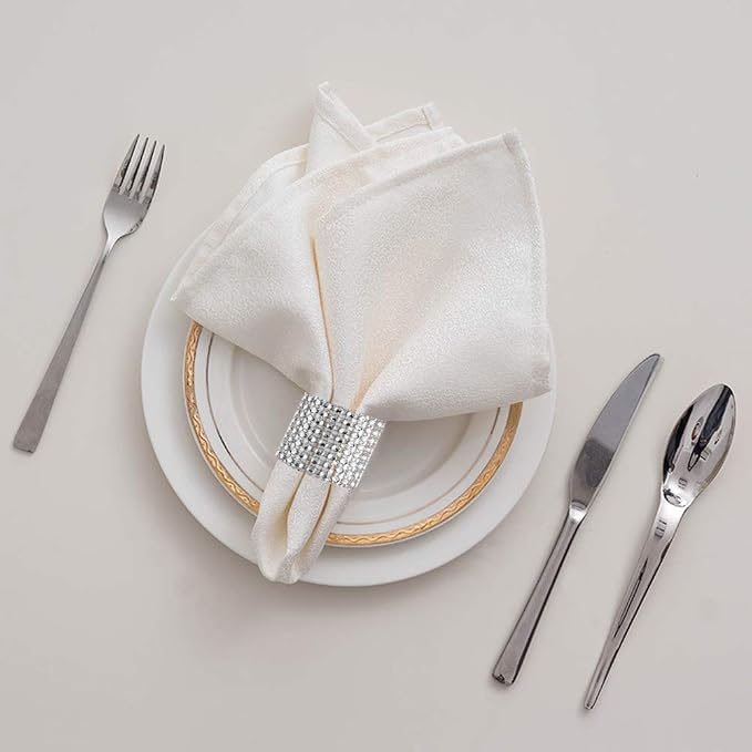 Accmor 100pcs Napkin Rings, Silver Napkin Rings Buckles | Napkin Rings for Table Decorations, Wedding, Dinner, Party, DIY Decoration