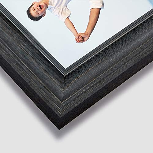 LaVie Home 5x7 Picture Frames (3 Pack, Assorted Colors) Rustic Wood Grain Photo Frame Set with High Definition Glass for Wall Mount & Table Top Display