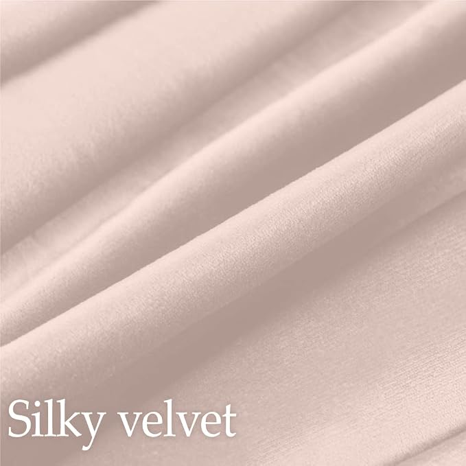 lalaLOOM Velvet Throw Pillow Covers, Set of 2, 24x24 Petal Pink