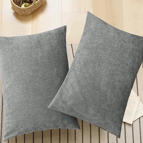 CaliTime Decorative Throw Pillow Covers 26 X 20 Inches Medium Grey