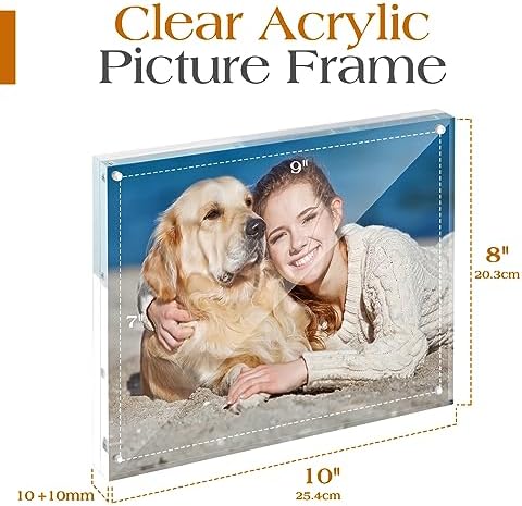 TWING 8x10 Acrylic Frame 6 Pack,20MM Thicker Frameless Clear Picture Frames