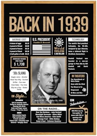 Personalized 86th Birthday Party Decorations Men, Women, Him, Her - Custom Gifts Idea For 86 Years Old, Back In The Year You Born Newspaper For 86th Birthday Poster No Frame Black Gold