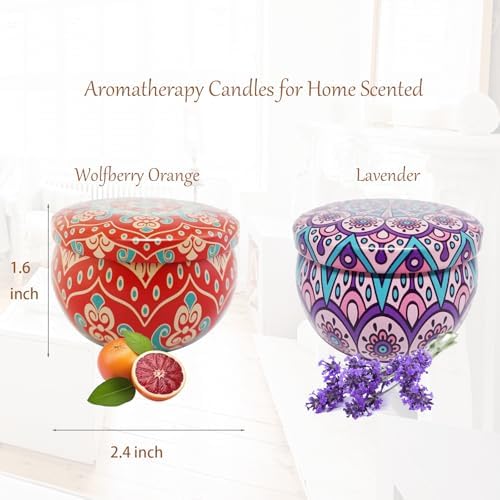 Scented Candles Gift for Women, Travel Small Candles Soy Wax 2 Pack