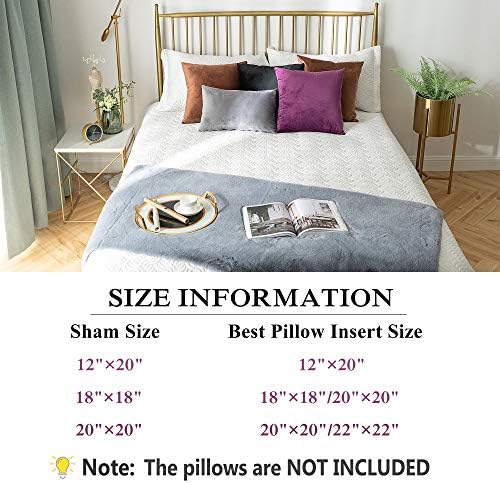 Stellhome Set of 2 Rectangle Throw Pillow Covers Super Soft Solid Velvet Pillowcase for Bed Couch Sofa Bench, 12 x 20 inch (30 x 50 cm), Black