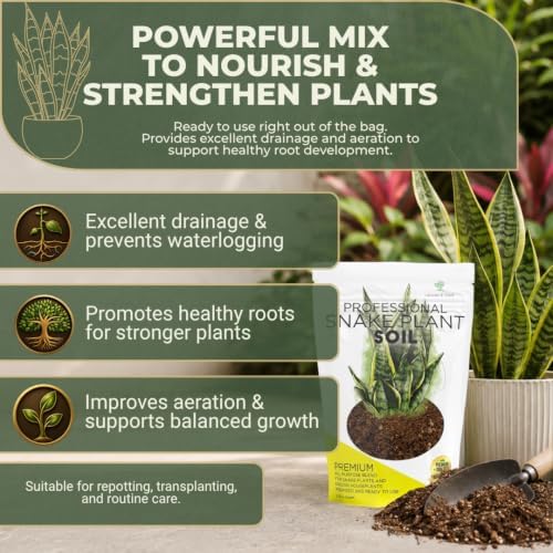 Leaves & Soul Snake Plant Potting Soil 2.2 Qt for Snake Plants Indoor
