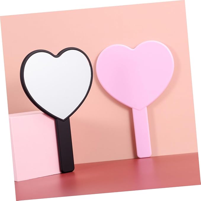 Beaupretty 3pcs Heart Makeup Mirror Heart Shaped Mirror Handheld Cosmetic Mirror Vanity Mirror