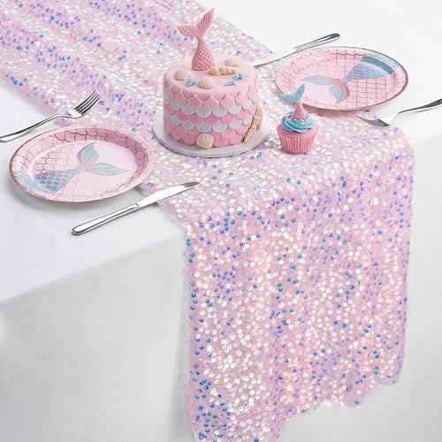 FEXIA Pink Table Runner 12x72 Inches Table Decor for Baby Shower