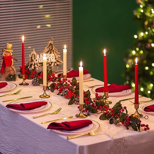 Sziqiqi Gold Candlestick Candle Holders, Set of 6, for Wedding Table