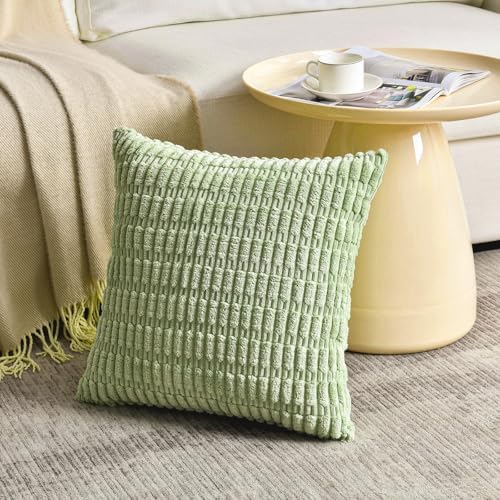 Fancy Homi 4 Packs Decorative Throw Pillow Covers for Living Room Couch Bed, Modern Farmhouse Boho Home Décor Accent Cushion Case, 24" x 24", Yellow Green Series