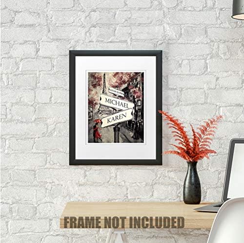 A&T ARTWORK Lovers Roadcrossing Signs Photo Prints Gift,includes Names and the Date Unique Gift for the Anniversary.11X14 inches D-Mats UNFRAMED