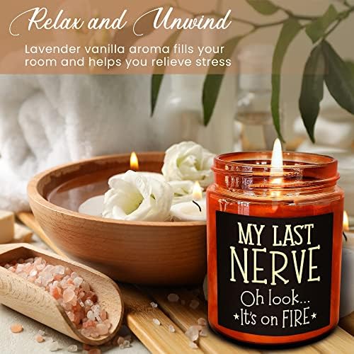 Boss's Last Nerve Candle - Funny Boss Gifts for Women Men - Relaxing Gift for Boss Female, Boss Lady - Fun Bosses Day, Birthday, Thank You for Coworker Nurse Friend - Natural Soy Wax Candle