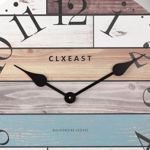 CLXEAST 24 Inch Coastal Farmhouse Wall Clocks for Living Room Decor