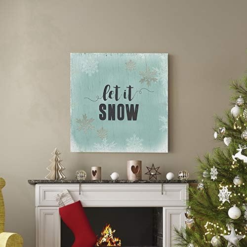 Renditions Gallery Xmas Artwork Prints for Home Decor Let it Snow on Christmas Canvas Wall Hanging Art for Bedroom Living Room & Kitchen Decorations - 40"X40" LT05