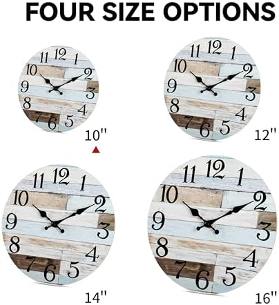 KECYET 10 Inch Wall Clock Battery Operated Silent Non Ticking Country