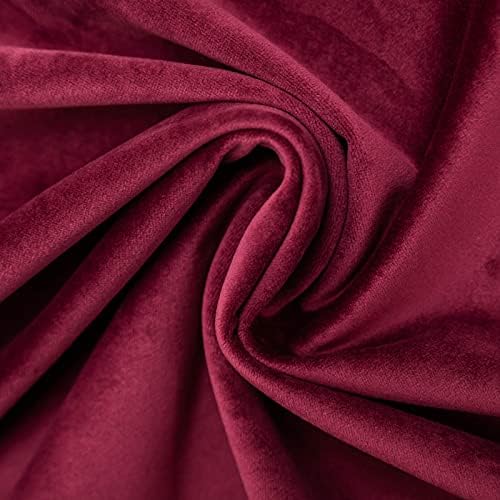 Burgundy Couch Velvet Throw Pillow Covers 24x24 inch Set of 2 with Zipper Decorative Luxury Soft Solid Rectangle Cushion Covers Case for Sofa Bed Living Room Car