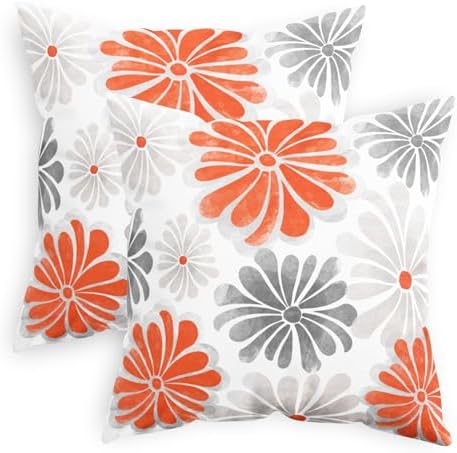 CaliTime Decorative Couch Throw Pillow Covers, 22 X 22 Inches, Living Coral