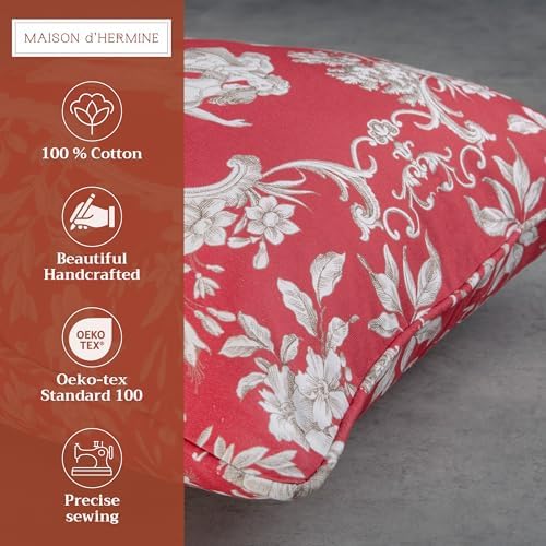 Maison d' Hermine Throw Pillow Covers 100% Cotton (20" x 20" - Pack of 1)