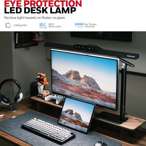 Honeywell HJ1BK Eye-Caring 1200LM LED Architect Desk Lamp for Home Office
