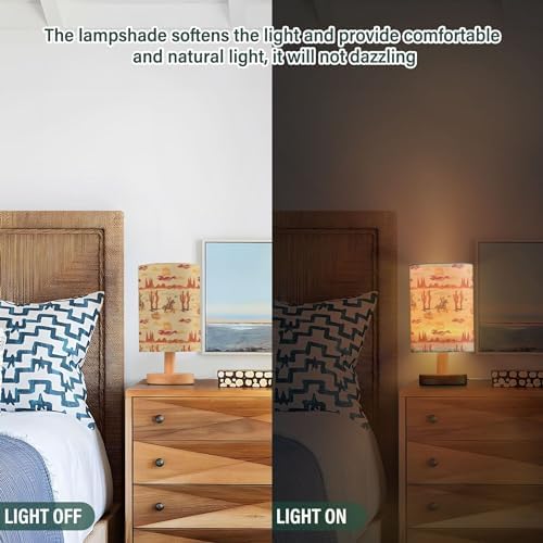 Wild West Mexico Cowboy LED Table Lamp with USB Port Night Light Bedroom Lamps for Nightstand Living Room Dorm Home Office Desk