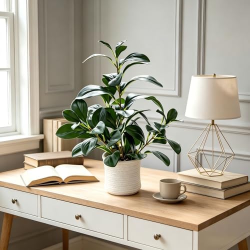 AlphaAcc 16“Artificial Ficus Plant, Faux Plant Home Kitchen Bathroom Decor