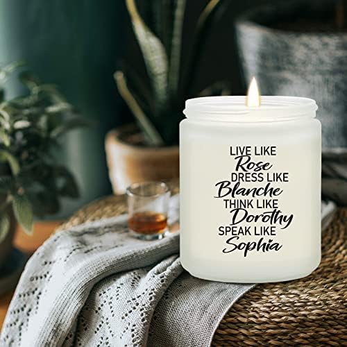 Maybeone Golden Girls Merchandise - Live Like Rose Lavender Scented Candle for Her - The Golden Girls Gifts for Women