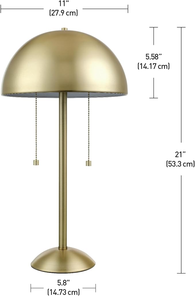 Novogratz x Globe 21" 2-Light Matte Brass Table Lamp