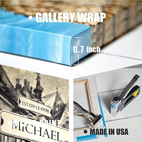 A&T ARTWORK Couple's Street Signs Personalized Canvas Prints Gift,includes Names and the Date Unique Gift for the Wedding Anniversary.30x20 inches