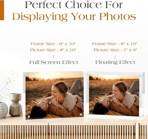 TWING 8x10 Acrylic Frame 15 Pack,20MM Thicker Frameless Clear Picture Frame
