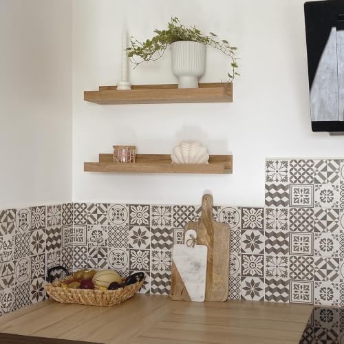 Mobili Fiver, Set of 2 First Picture Shelves, 23.62 in, Rustic Oak, Made in Italy