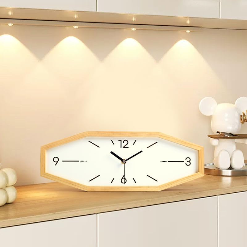 Wooden Retro Wall Clocks, 18 Inches Square Clocks Rectangular Wall Clock