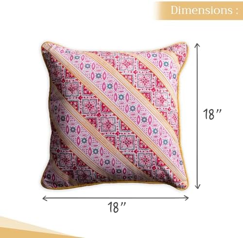 Maison d' Hermine Throw Pillow Covers 100% Cotton (18" x 18" - Pack of 1)