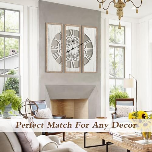 RiteSune Unique 30" Wall Clock for Living Room Decor