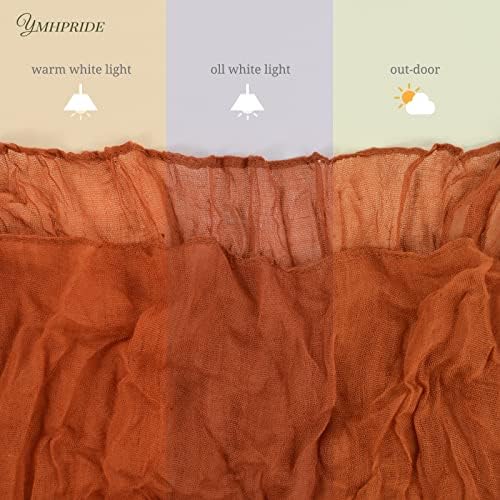 YMHPRIDE 12 Pack Cheesecloth Table Runner 35x70in Terracotta Table Runner