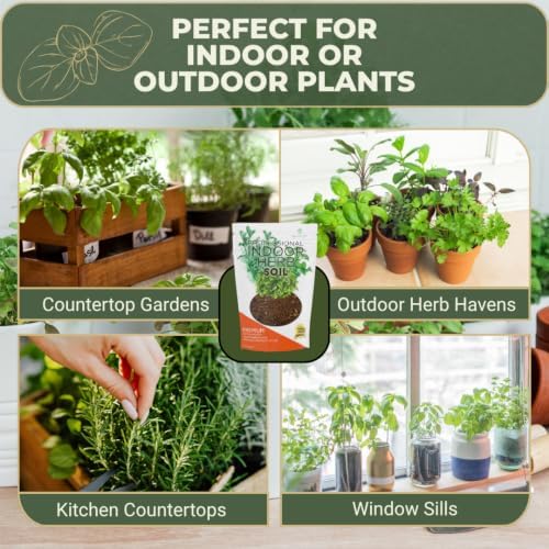 Leaves & Soul Indoor Herb Soil Mix 2.2 Qt for Basil, Mint, Rosemary & Thyme
