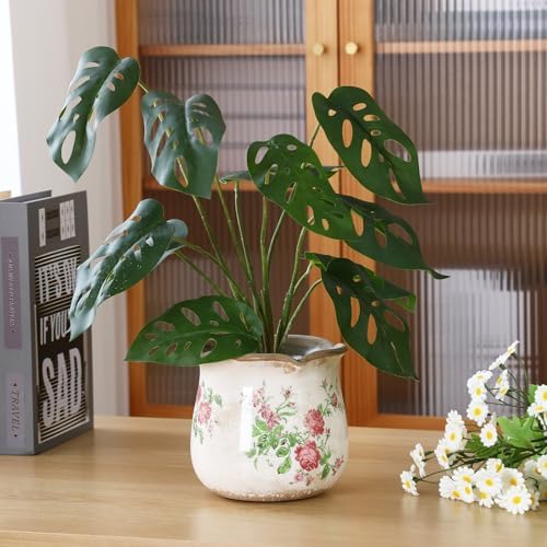 Newtay 6 Inch Vintage Ceramic Planters Crackle Glaze,Classic