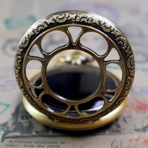Black Obsidian Scrying Mirror, Obsidian Feng Shui Mirror, Witches Mirror Presents, Witchcraft kit Divination Tools (Pocket Watch-C)