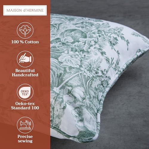 Maison d' Hermine Throw Pillow Covers 100% Cotton (20" x 20" - Pack of 1)