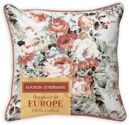 Maison d' Hermine Throw Pillow Covers 100% Cotton (18" x 18" - Pack of 1)