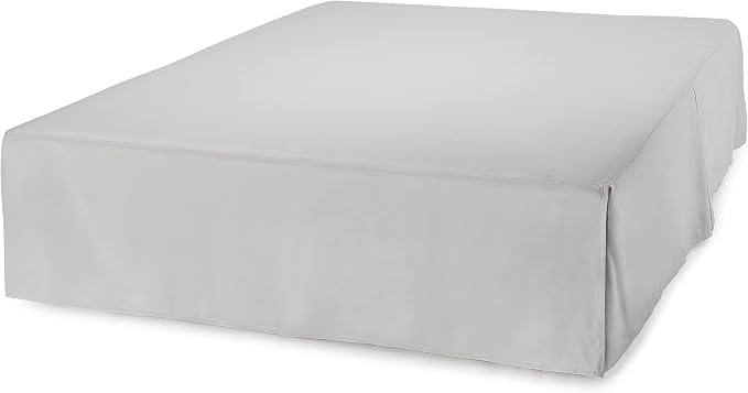 Amazon Basics Lightweight Pleated King Size Bed Skirt, Wrinkle and Fade Resistant, Machine Washable, Dust Ruffle, Light Grey, 16-inch Drop (Pack of 8)