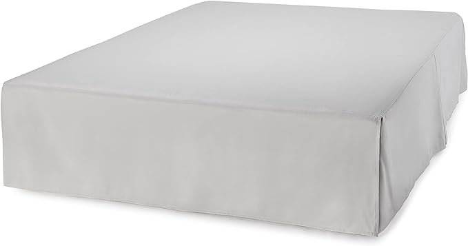 Amazon Basics Lightweight Pleated Bed Skirt, Machine Washable, Wrinkle and Fade Resistant, Full, Light Grey