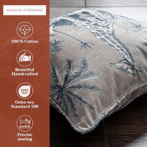 Maison d' Hermine Throw Pillow Covers 100% Cotton (18" x 18" - Pack of 1)