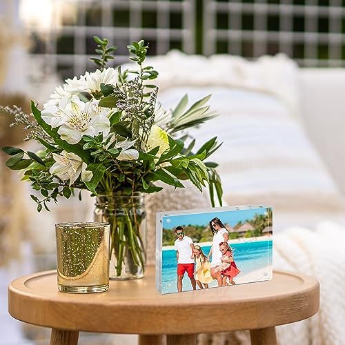 TWING 5x7 Acrylic Frame 2 Pack,20MM Thicker Frameless Clear Picture Frames
