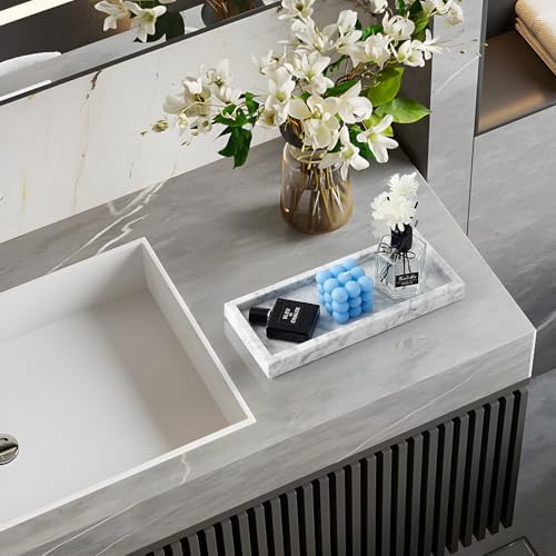 Real Natural Small Marble Tray for Bathroom, Vanity, Kitchen Counter