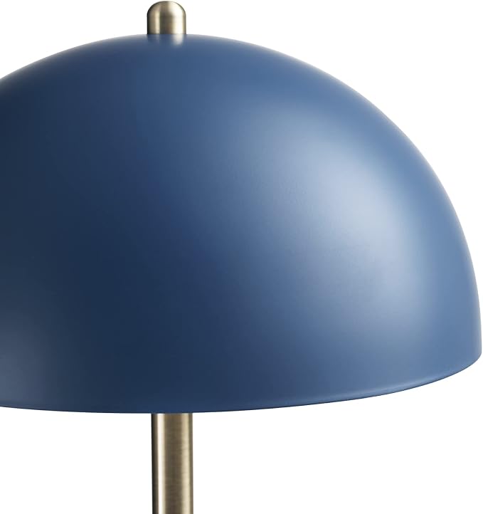 Globe Electric 15" Matte Blue Desk Lamp with Matte Brass Accents