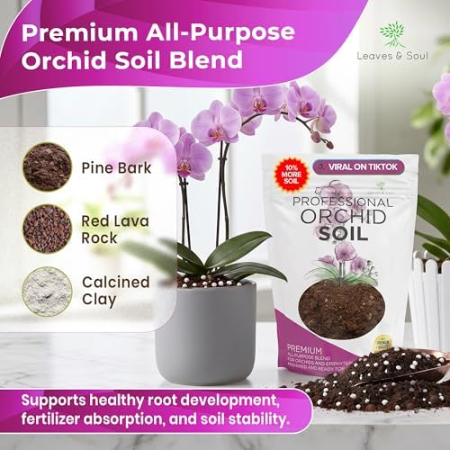 Leaves & Soul Orchid Soil Mix 2.2 Qt for Indoor Orchids & Epiphytic Plants